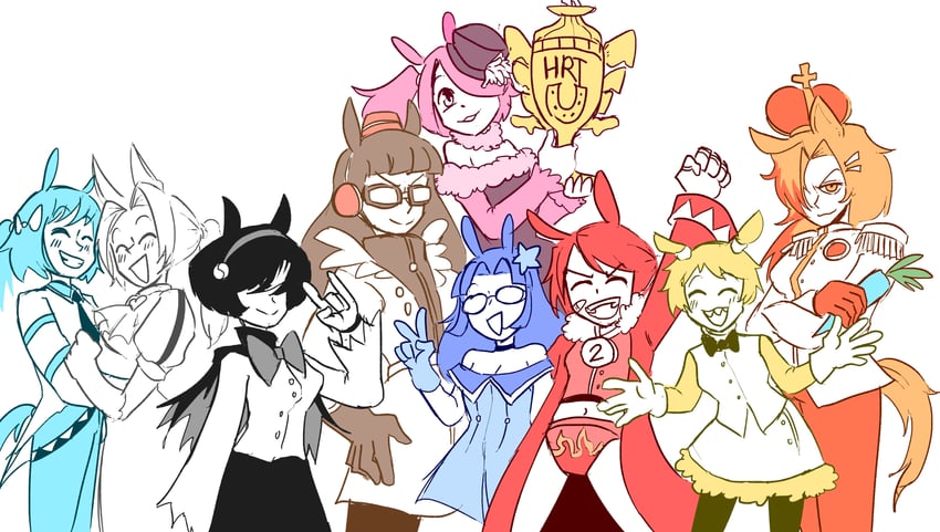 jovial merryment, cyan, superstitional realism, lightning strikes thrice, comely material morning, and 4 more (horse race tests) drawn by starlinkman