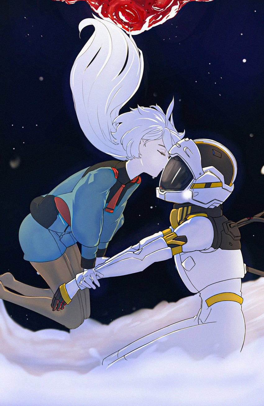 suletta mercury and miorine rembran (gundam and 1 more) drawn by soda_tomat