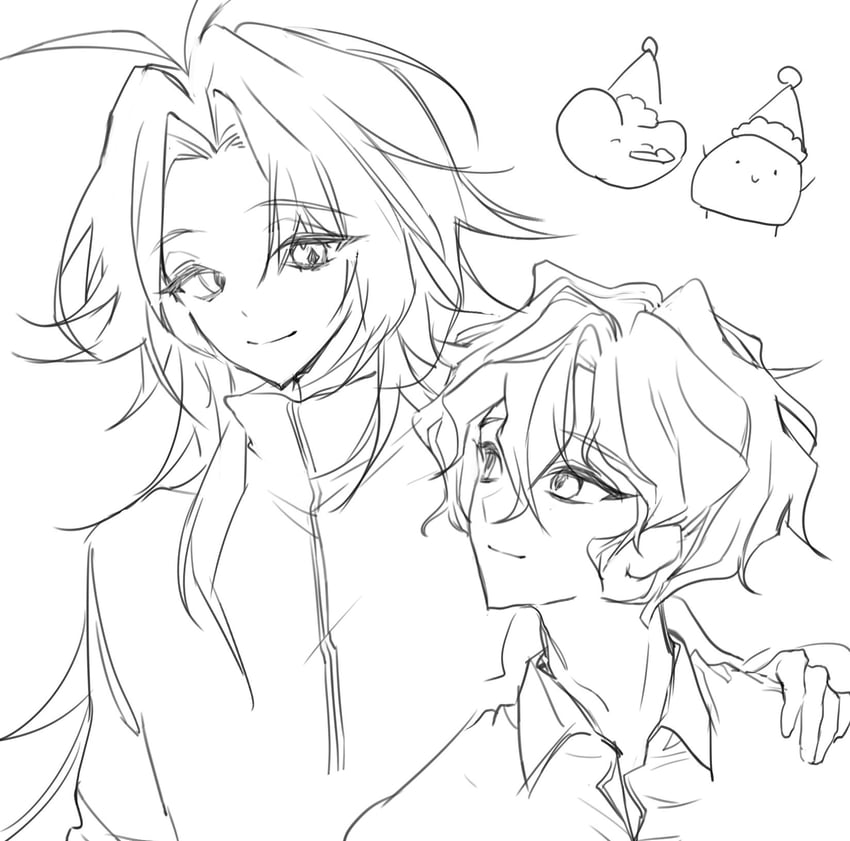 hatsutori hajime and utsugi noriyuki (saibou shinkyoku) drawn by temu_(temp_mumu)