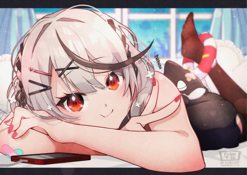 sakamata chloe and inu (hololive) drawn by satsuki_(pixiv_742410)