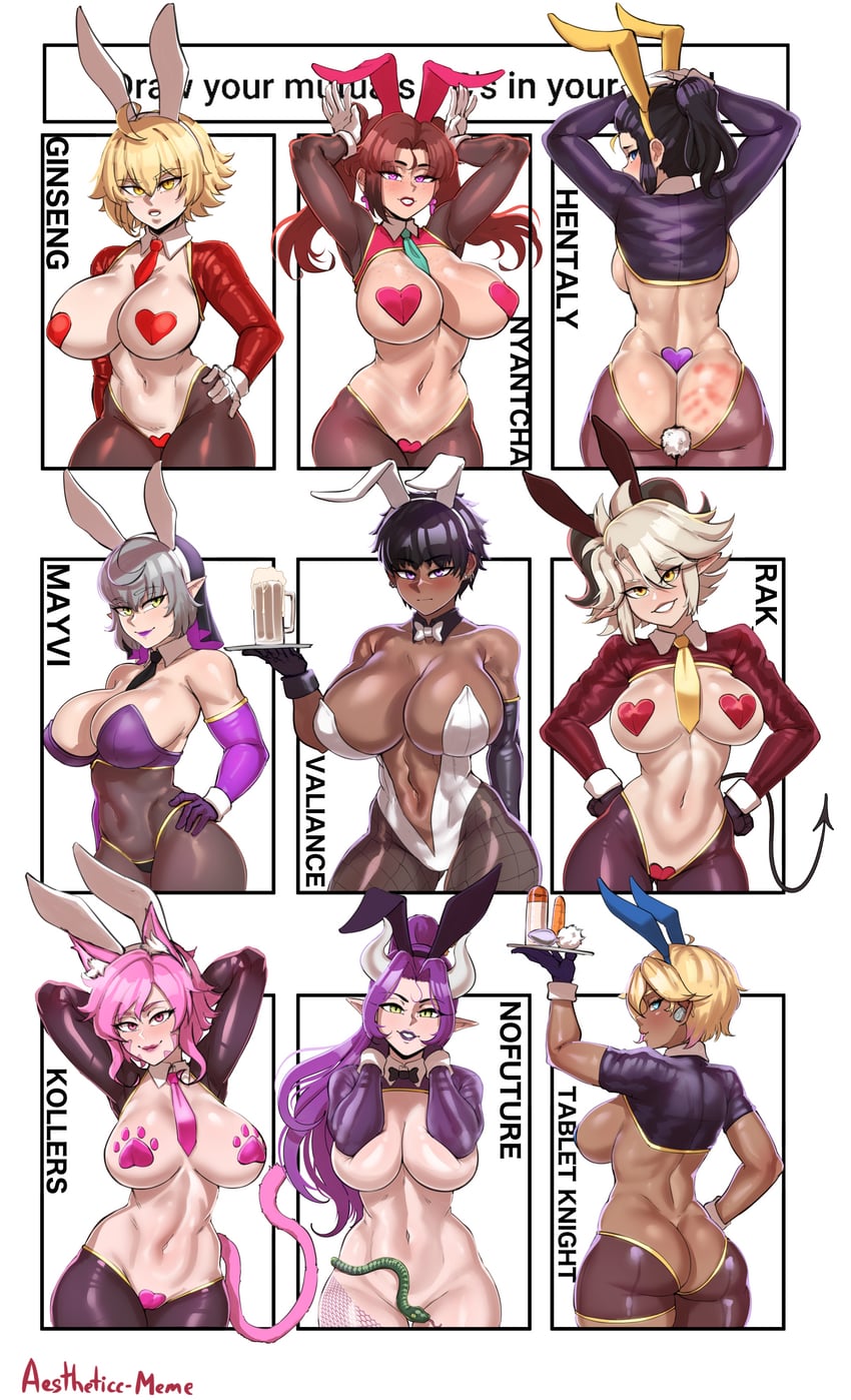 susan, chris, kollie, dae seo-yun, belial, and 2 more (original) drawn by aestheticc-meme