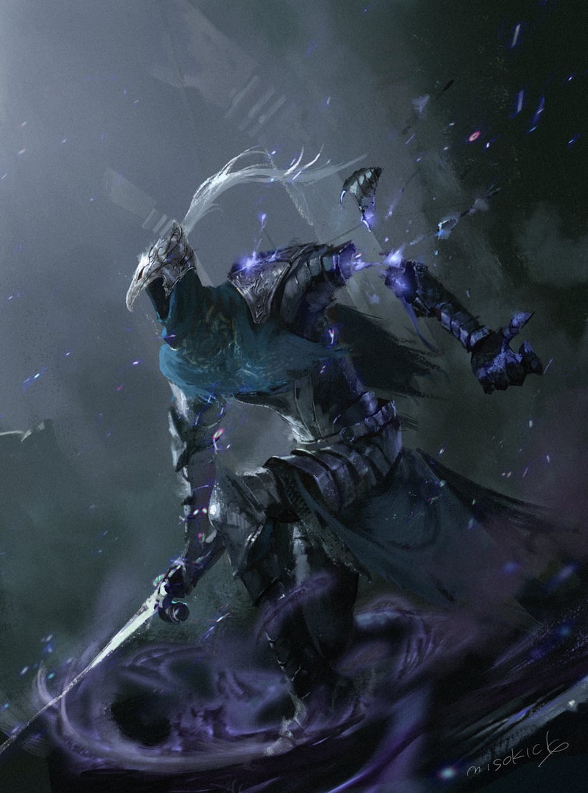 artorias the abysswalker (dark souls and 1 more) drawn by miso_katsu