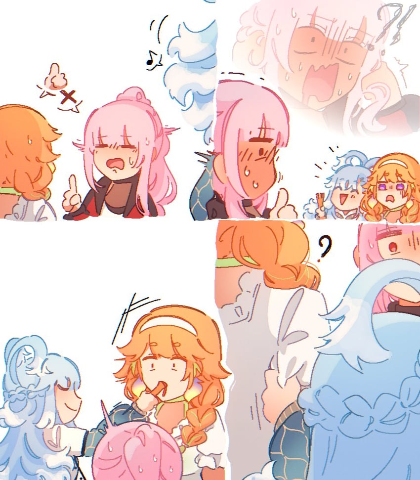 mori calliope, takanashi kiara, and kobo kanaeru (hololive and 2 more) drawn by hyurisaki