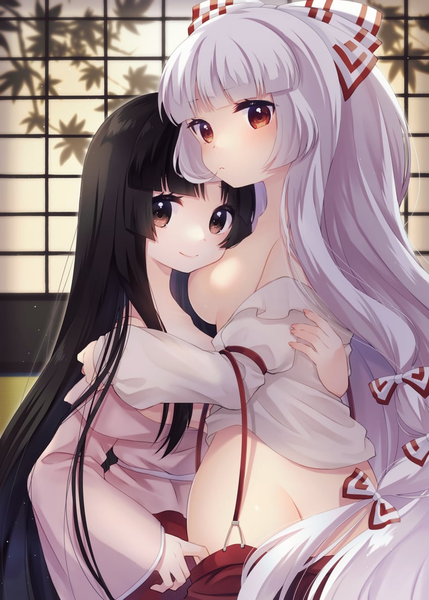 fujiwara no mokou and houraisan kaguya (touhou) drawn by sen1986