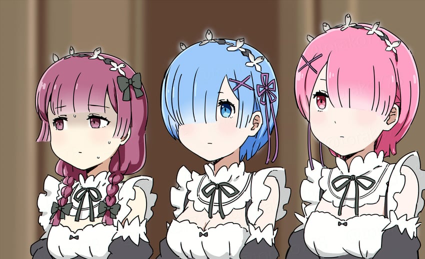 rem, hiroi kikuri, and ram (bocchi the rock! and 1 more) drawn by torako_(toramaru)