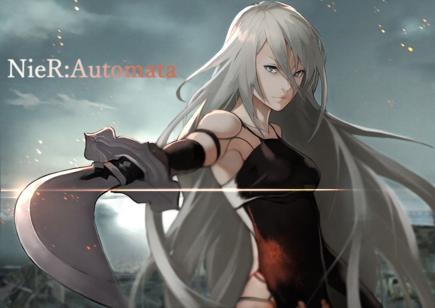 a2 (nier and 1 more) drawn by yoshio_(55level)