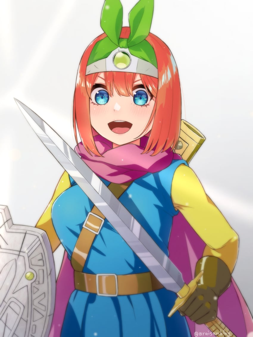 nakano yotsuba, roto, and heroine (dragon quest and 2 more) drawn by irarei_(araisanblog)