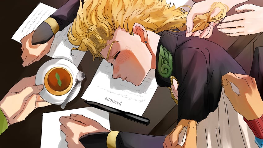 giorno giovanna, guido mista, pannacotta fugo, and trish una (jojo no kimyou na bouken and 1 more) drawn by user_fvfe8735