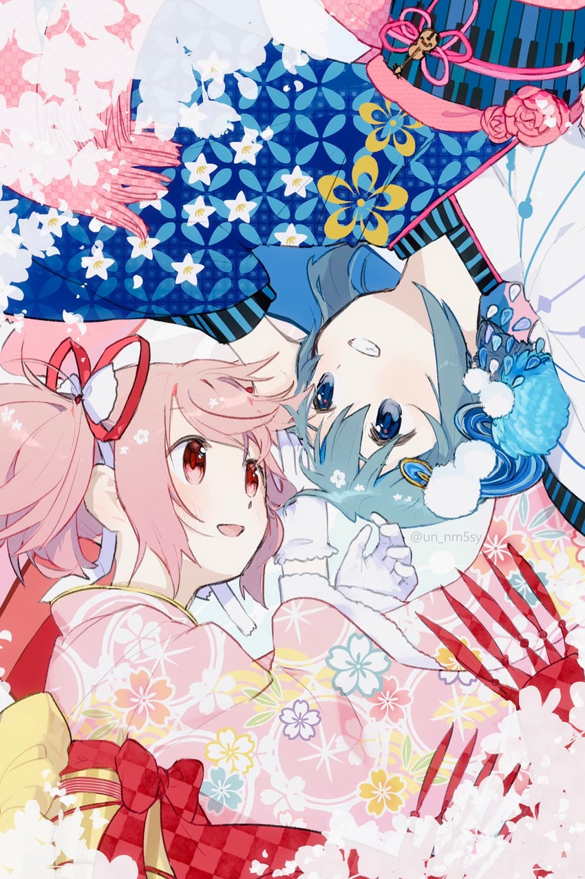 kaname madoka and miki sayaka (mahou shoujo madoka magica and 1 more) drawn by un_nm5sy