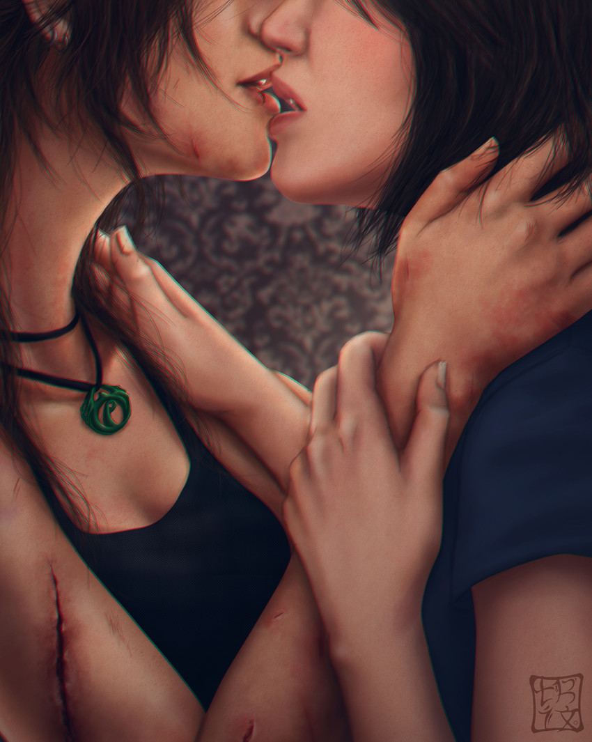 lara croft and samantha nishimura (tomb raider) drawn by trixia