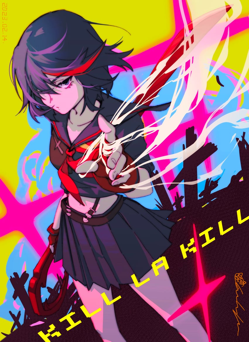matoi ryuuko and senketsu (kill la kill) drawn by pengsongsong