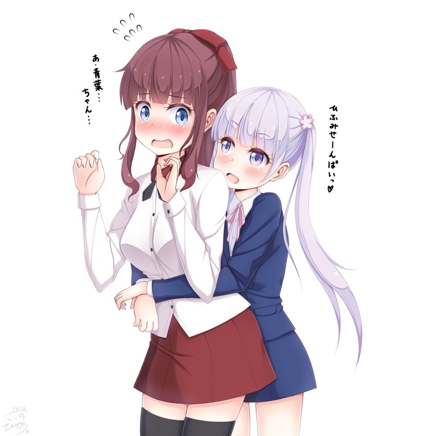 suzukaze aoba and takimoto hifumi (new game!) drawn by sainohikari
