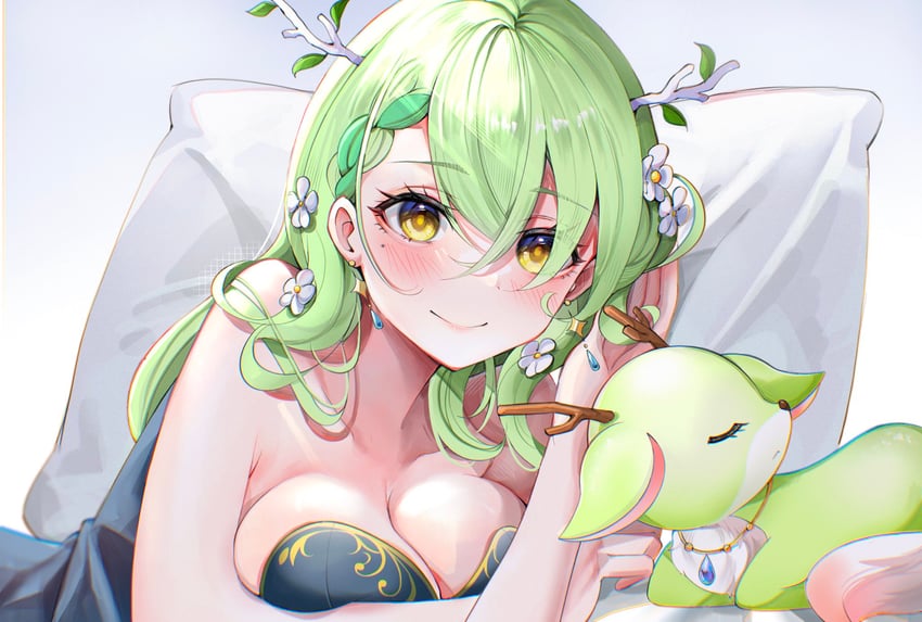 ceres fauna and nemu (hololive and 1 more) drawn by punapple