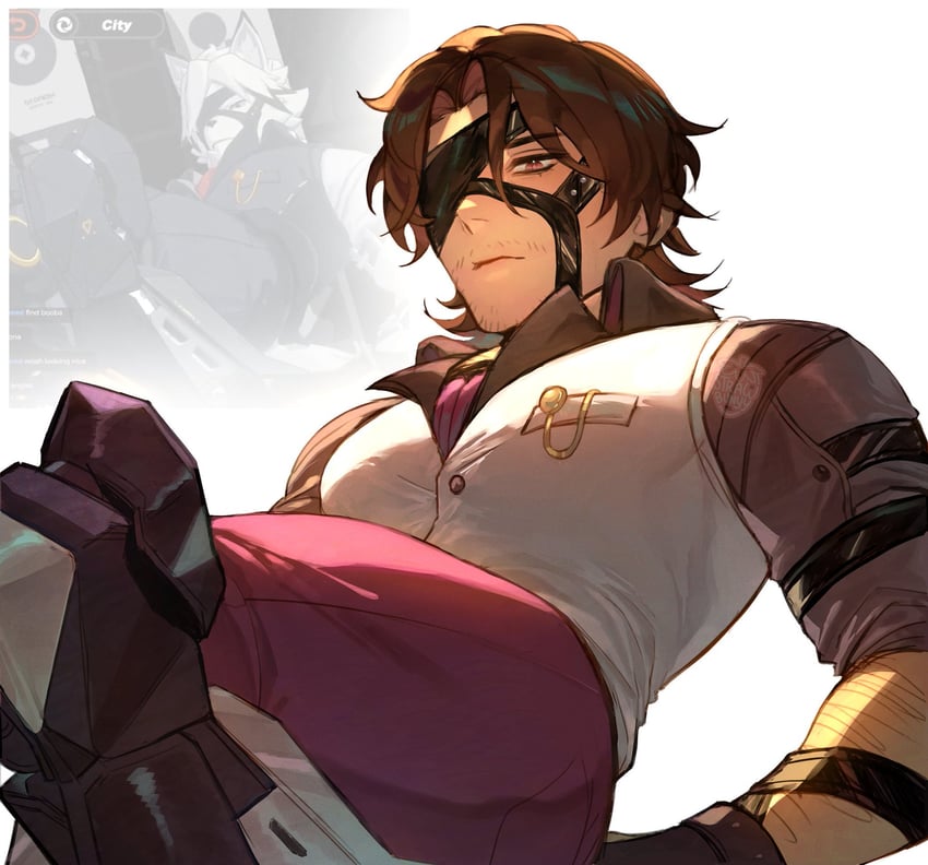 von lycaon and gallagher (honkai and 3 more) drawn by strawbunyy