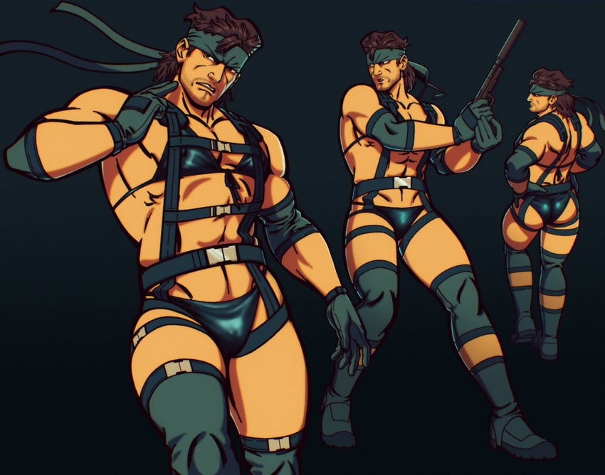 solid snake (metal gear and 1 more) drawn by miles_mandel