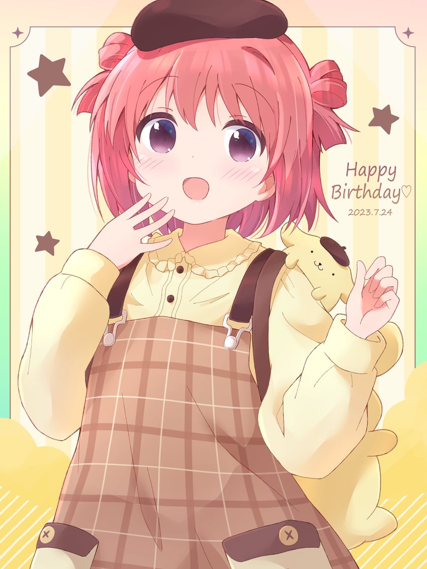 akaza akari and pompompurin (yuruyuri and 1 more) drawn by cartelet_cocoa