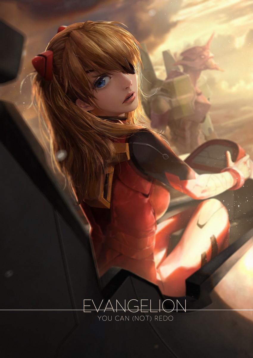 souryuu asuka langley and eva 01 (neon genesis evangelion and 2 more) drawn by lightofheaven