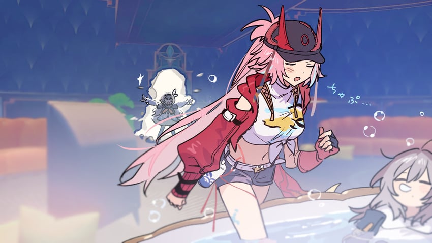 trailblazer, firefly, stelle, and rappa (honkai and 1 more) drawn by rizu033
