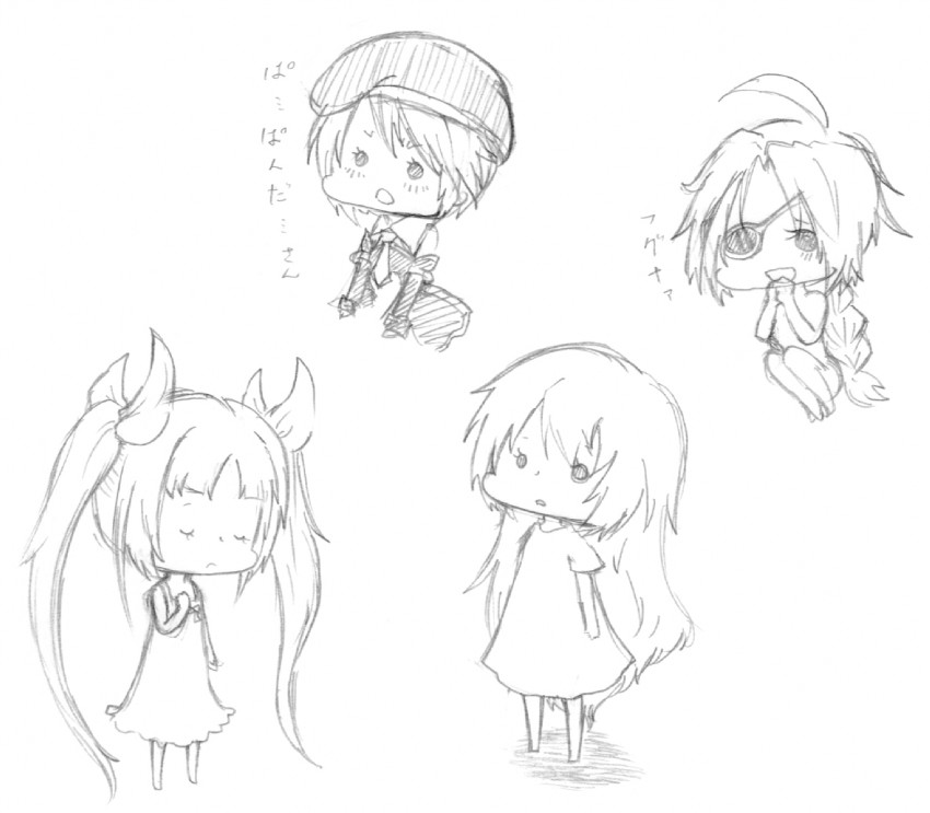 noel vermillion, nu-13, rachel alucard, and saya (blazblue) drawn by suger_mint
