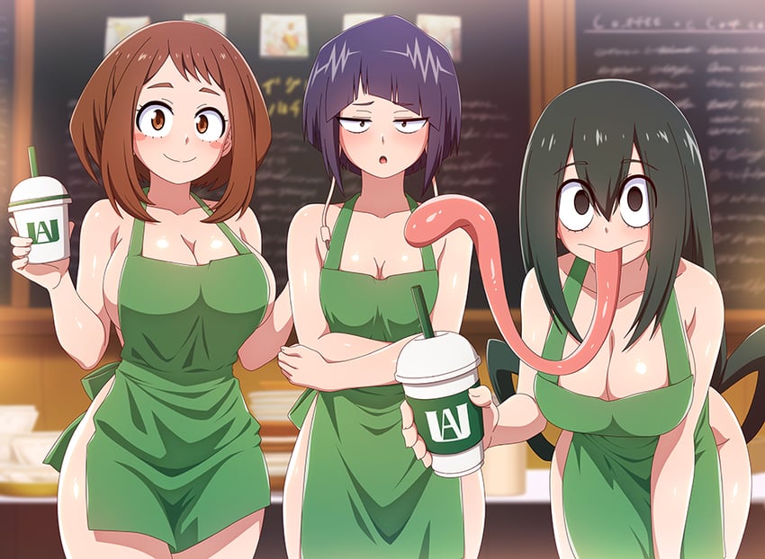 uraraka ochaco, asui tsuyu, and jiro kyoka (boku no hero academia and 1 more) drawn by blue-senpai