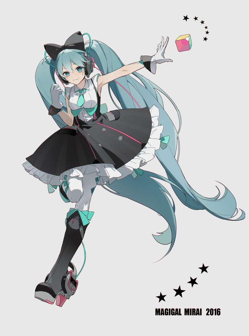 hatsune miku and magical mirai miku (vocaloid and 1 more) drawn by zhibuji_loom