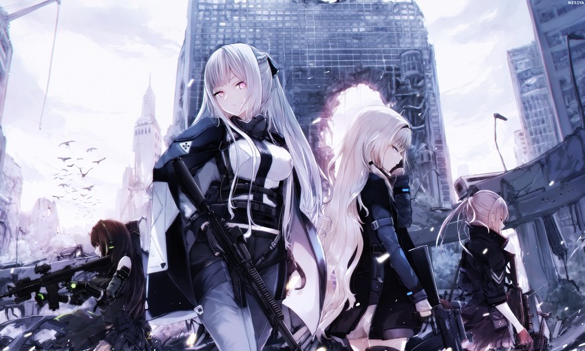 ak-12, an-94, m4a1, and st ar-15 (girls' frontline) drawn by nekoya_(liu)