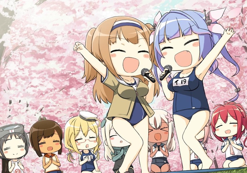 ro-500, i-19, i-58, i-401, u-511, and 4 more (kantai collection) drawn by engiyoshi