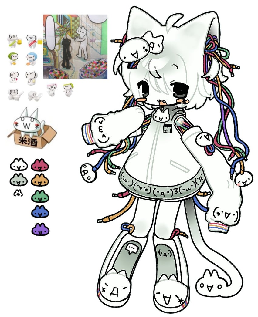 shoboon, mona, giko neko, jisakujien, and moraler (original and 1 more) drawn by bomal1215