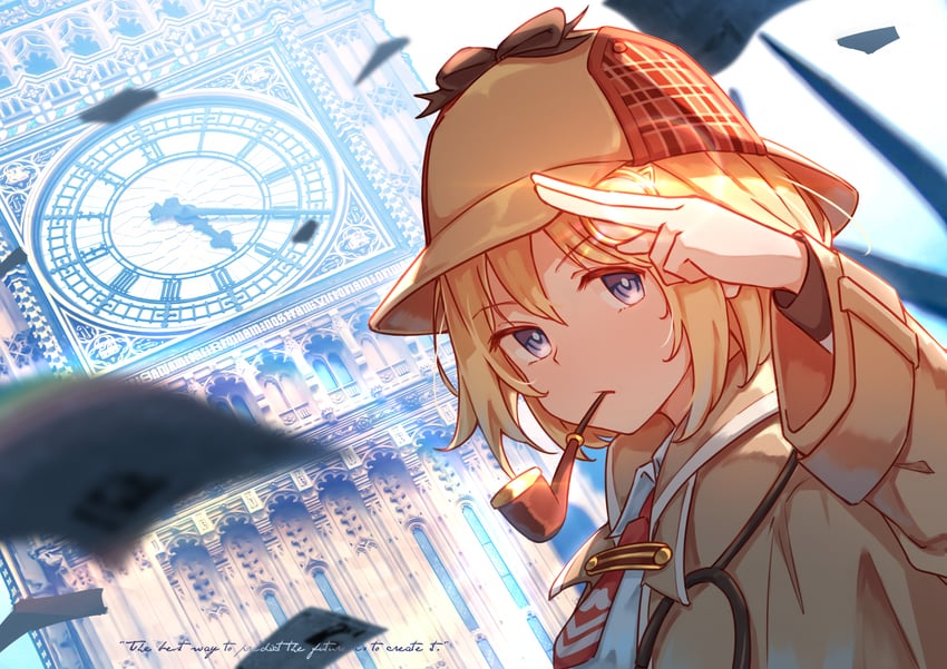 watson amelia (hololive and 1 more) drawn by jl_tan