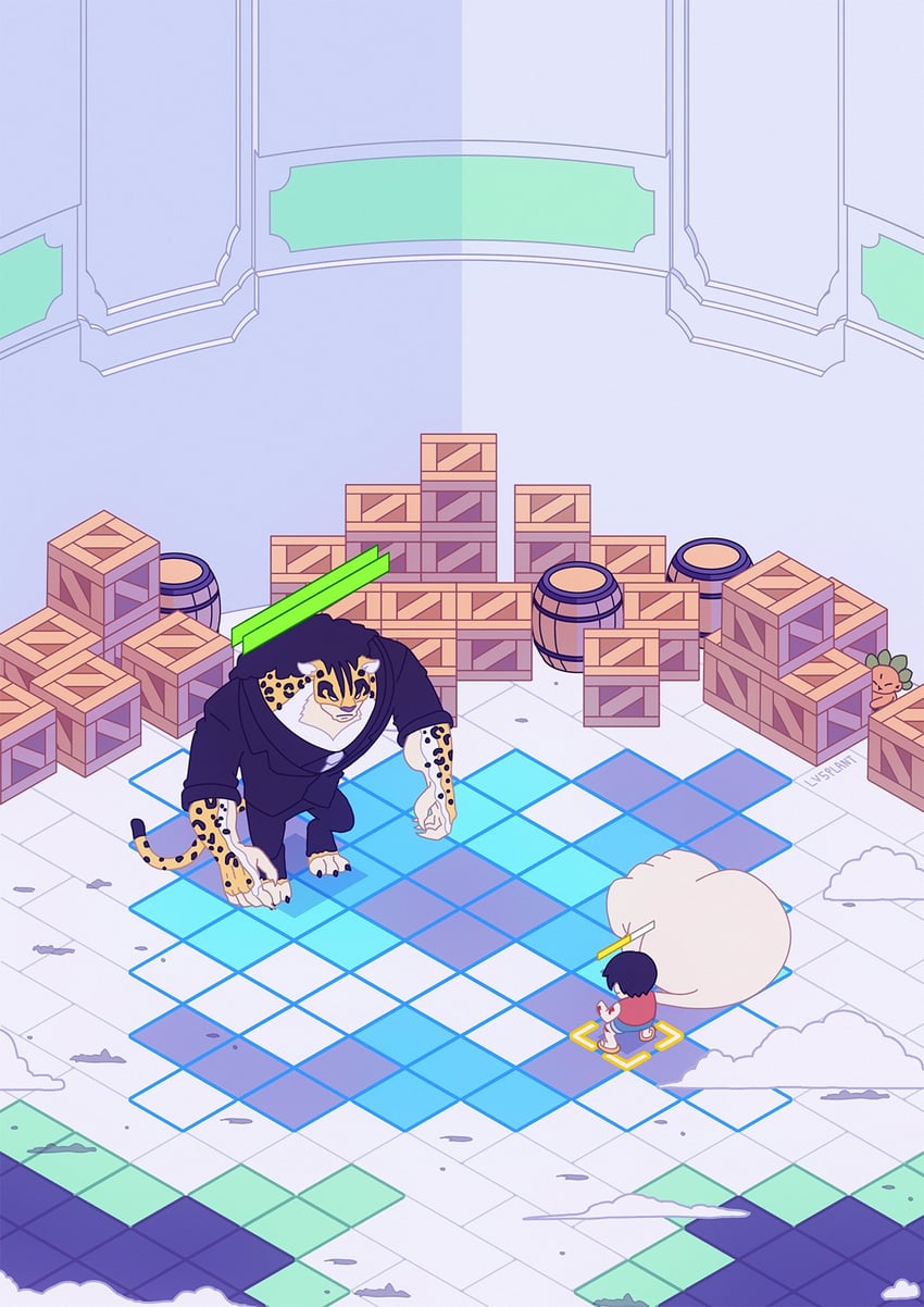 monkey d. luffy and rob lucci (one piece) drawn by lv5plant