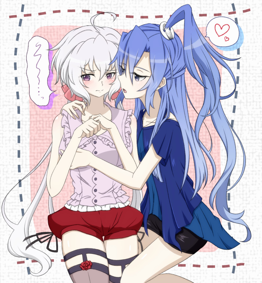 yukine chris and kazanari tsubasa (senki zesshou symphogear) drawn by nekono_maguro
