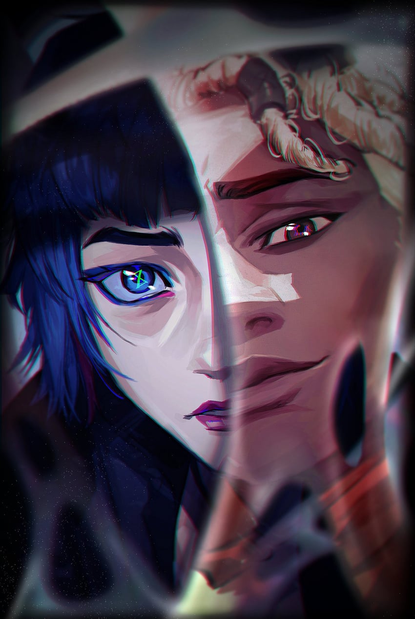 jinx, ekko, firelight ekko, and powder (league of legends and 1 more) drawn by danval150
