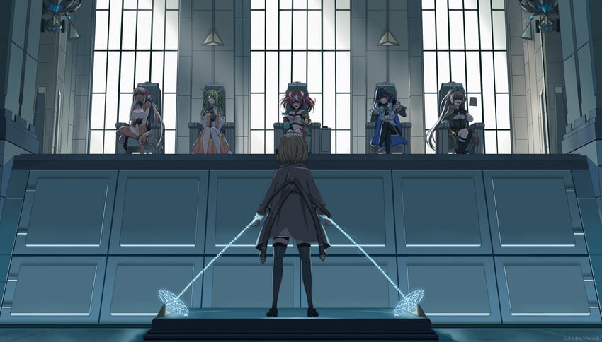 ouro kronii, nanashi mumei, watson amelia, hakos baelz, ceres fauna, and 2 more (hololive and 5 more) drawn by gardavwar