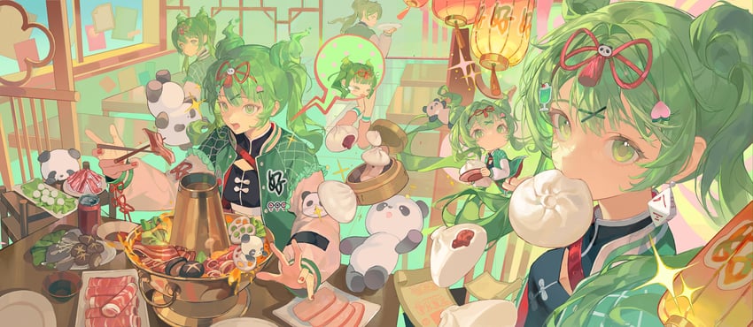 hatsune miku (vocaloid and 1 more) drawn by mayijiang