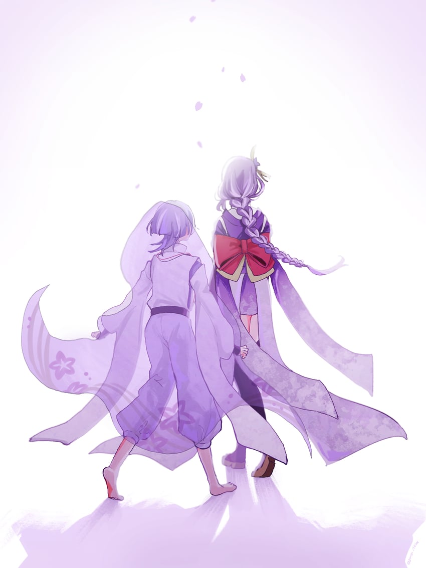 raiden shogun and scaramouche (genshin impact) drawn by gnsn_tera