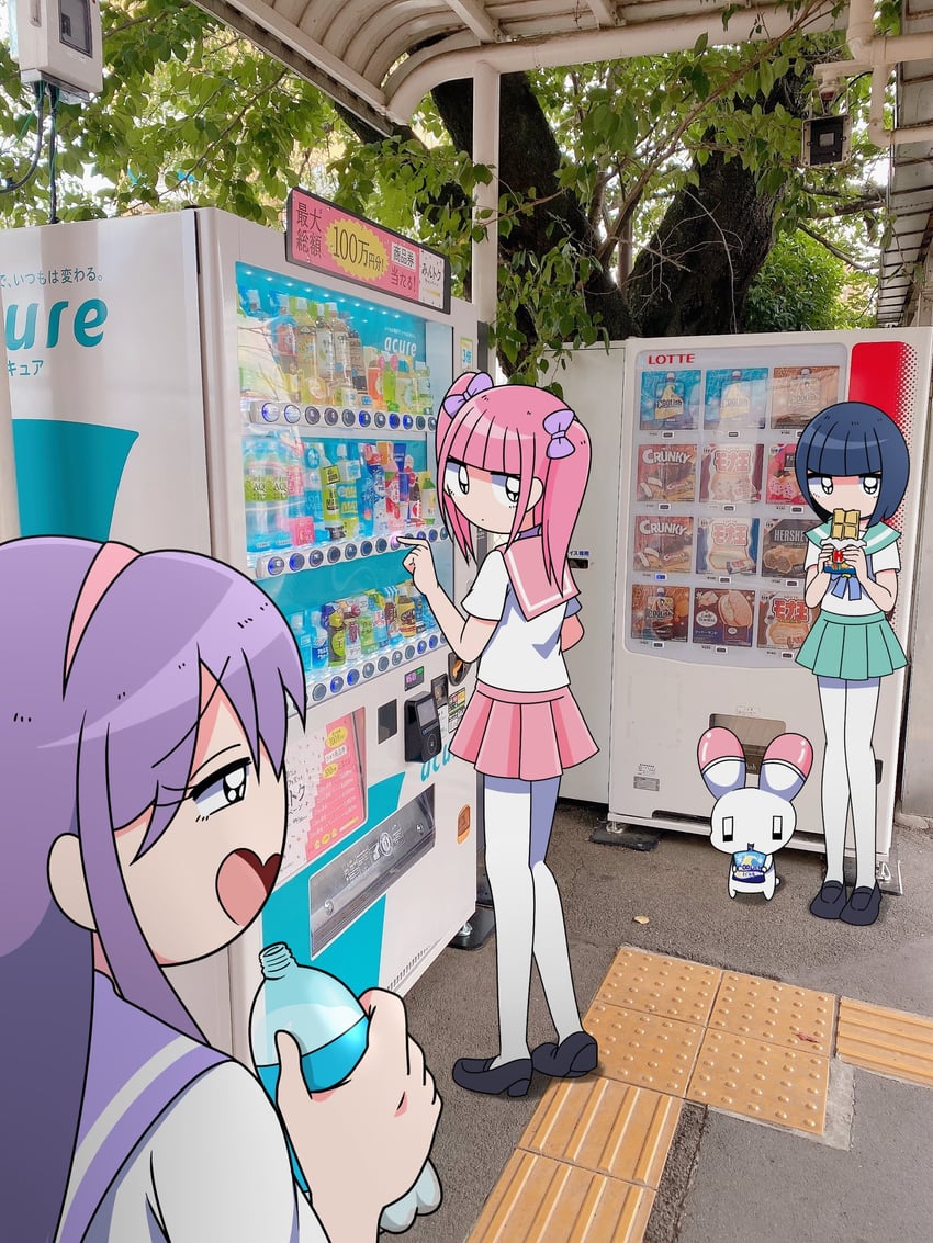 menhera-chan, usatan, sabukaru-chan, and yumekawa-chan (real life and 1 more) drawn by ezaki_bisuko