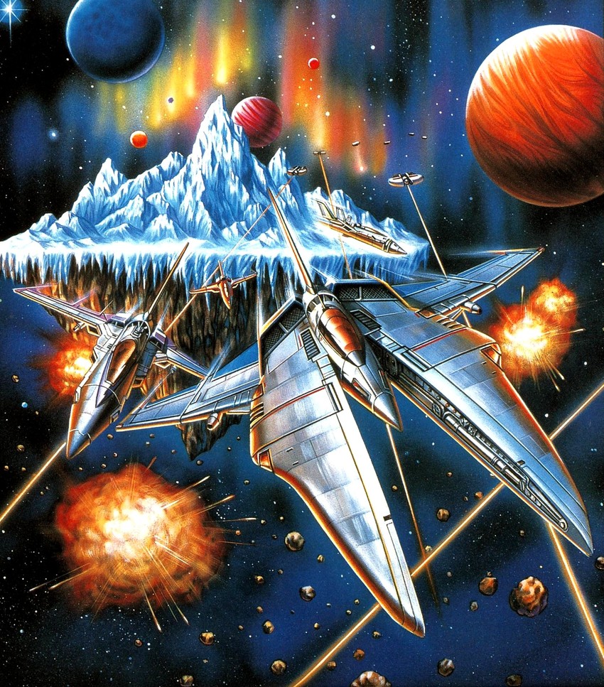 vic viper and lord british (gradius and 1 more) drawn by hashizume_yoshihiro