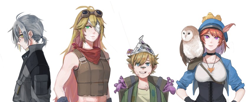 yuul b alwright, watoto, tiara, scout, and uhu (hololive and 3 more) drawn by tikano_(tno6563)