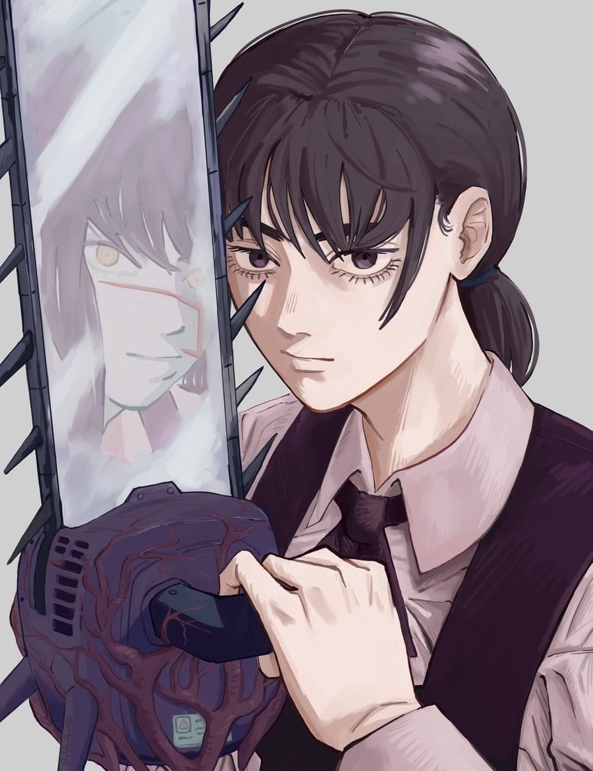 yoru and mitaka asa (chainsaw man) drawn by goldenpenhd