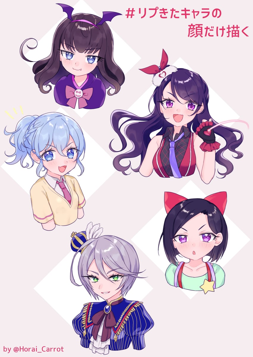 kurosu aroma, dorothy west, shikyoin hibiki, fudou devi, and ageha mia (pretty series and 4 more) drawn by hourai_ninjin