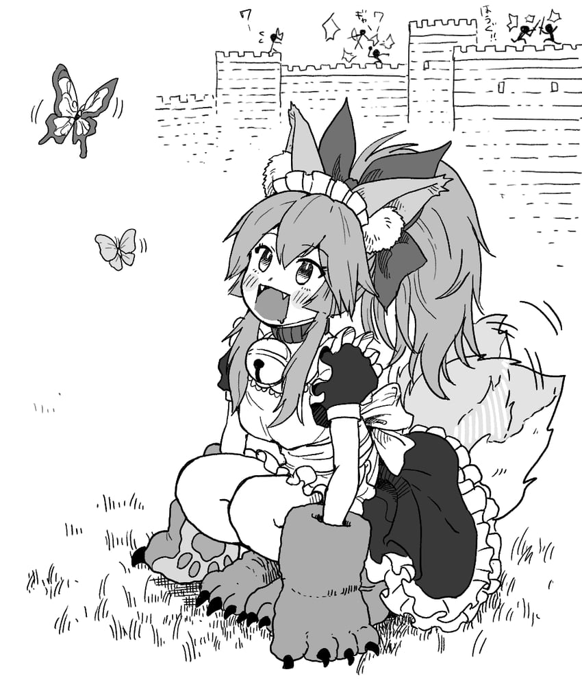 tamamo and tamamo cat (fate and 1 more) drawn by kusama_takato