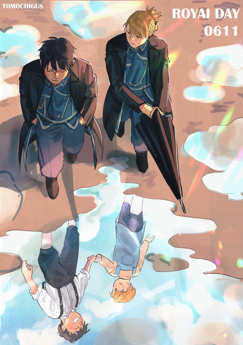 riza hawkeye and roy mustang (fullmetal alchemist) drawn by theo_(tomochingus)