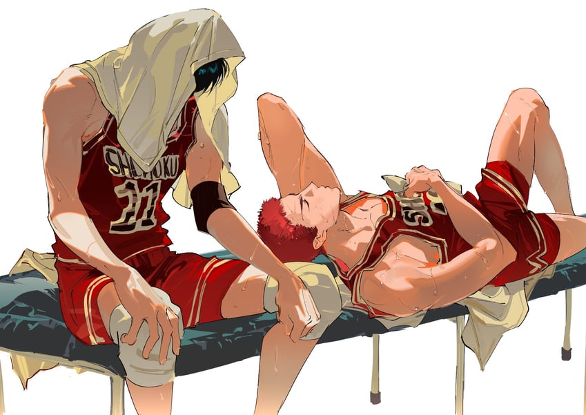 sakuragi hanamichi and rukawa kaede (slam dunk) drawn by atie1225