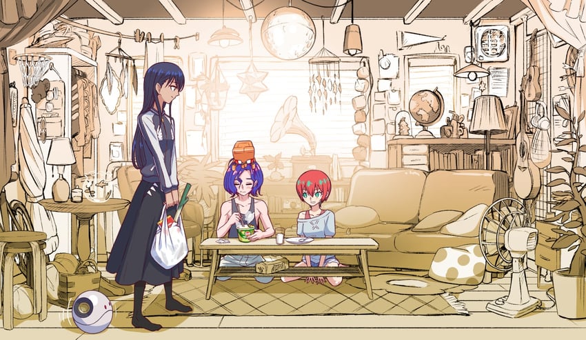 amate yuzuriha, haro, shuji ito, nyaan, and conch (gundam and 1 more) drawn by kuroda_asaki