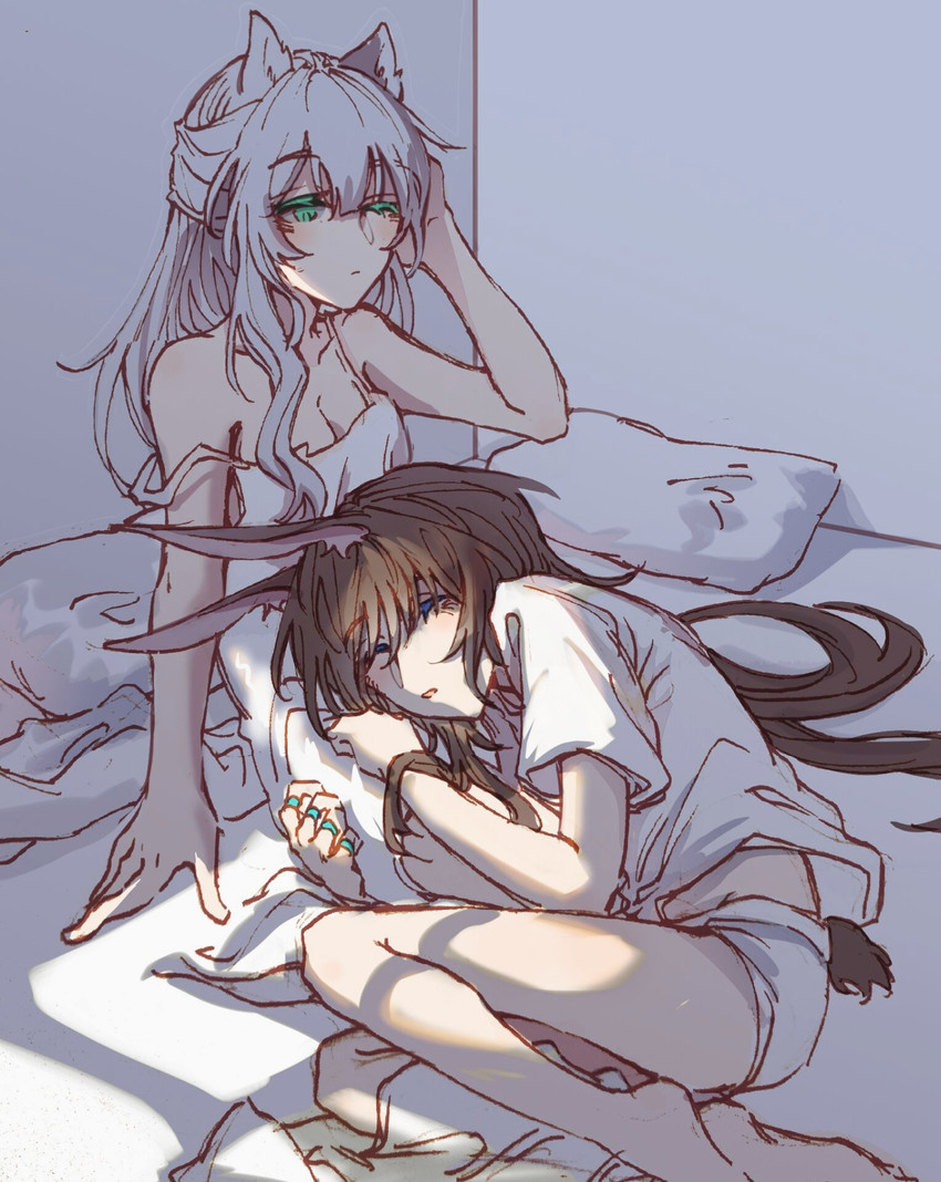 amiya and rosmontis (arknights) drawn by e-fa-dorn