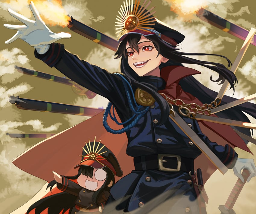 oda nobunaga and mini nobu (fate and 1 more) drawn by makano_(user_zpua3342)