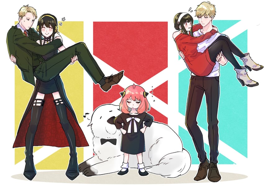 yor briar, anya, twilight, and bond (spy x family) drawn by umini_ikukara