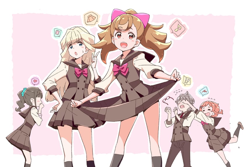 nekoyashiki yuki, inukai komugi, nekoyashiki mayu, inukai iroha, and toyama satoru (precure and 1 more) drawn by akata_itsuki