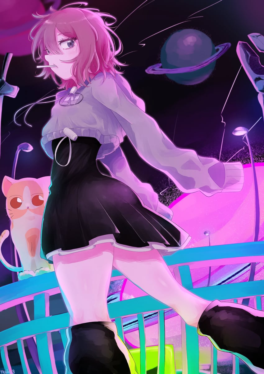nira-chan and ginger strings (zutto mayonaka de ii no ni and 1 more) drawn by nuko3man