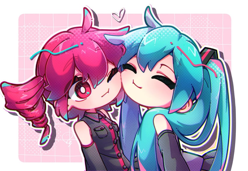 hatsune miku and kasane teto (vocaloid and 1 more) drawn by 064mn